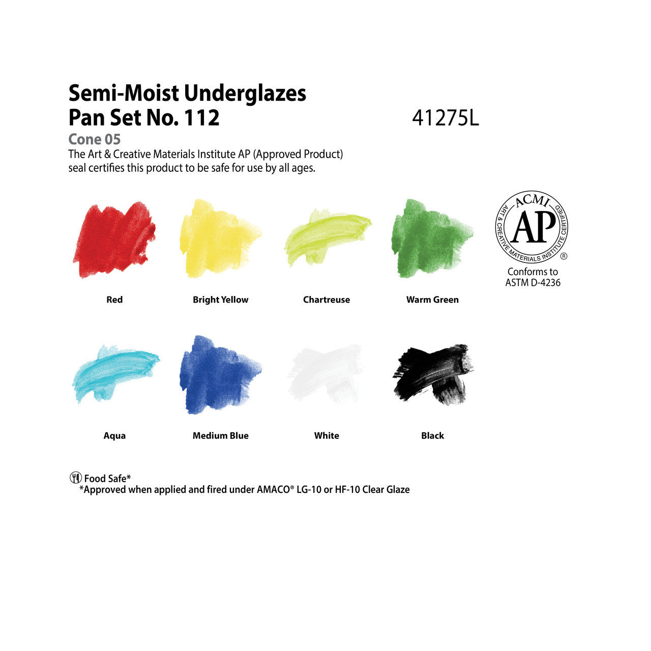 AMACO – Cone 05-6 - Set No. 112 Semi-Moist Underglazes