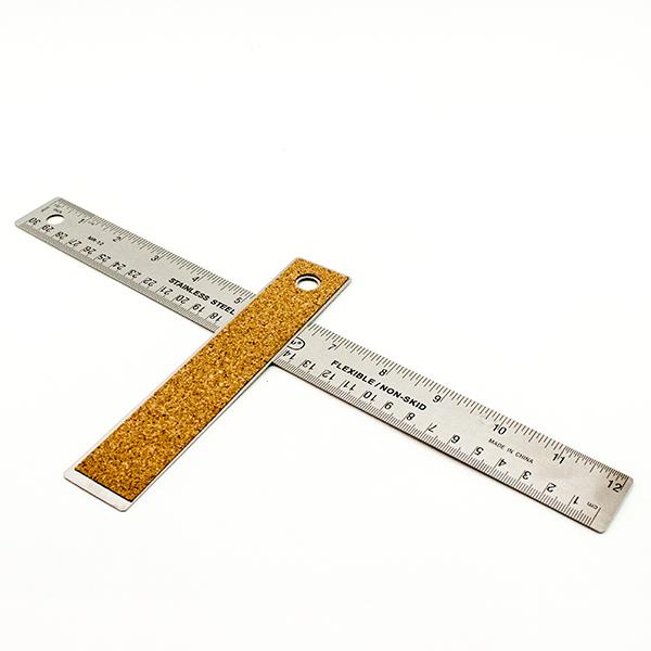 Metal Ruler Stainless Steel Ruler With Cork Backing:(12+18 Inch