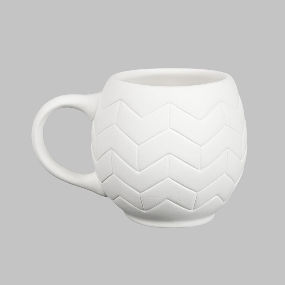 Mayco Earthenware Bisque - MB1618 Chevron Mug