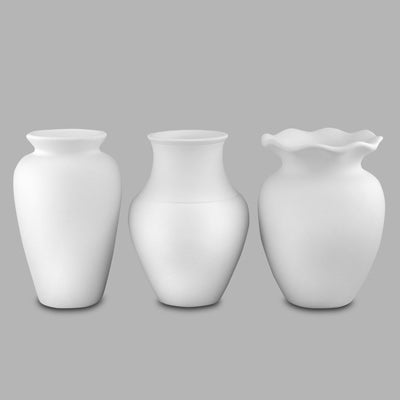 Mayco Earthenware Bisque - MB885 Great Shapes Vases (asst. of 3)